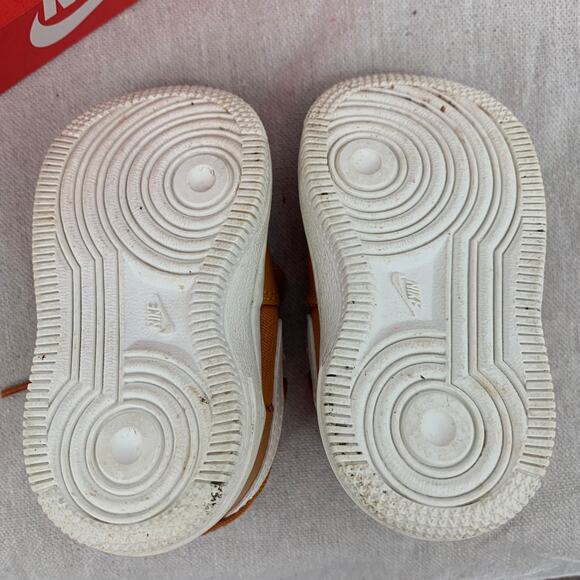 Nike Air Force 1 (TDV) Brown/White Sneaker Shoes Size 3C Toddler/Infant - Picture 4 of 6